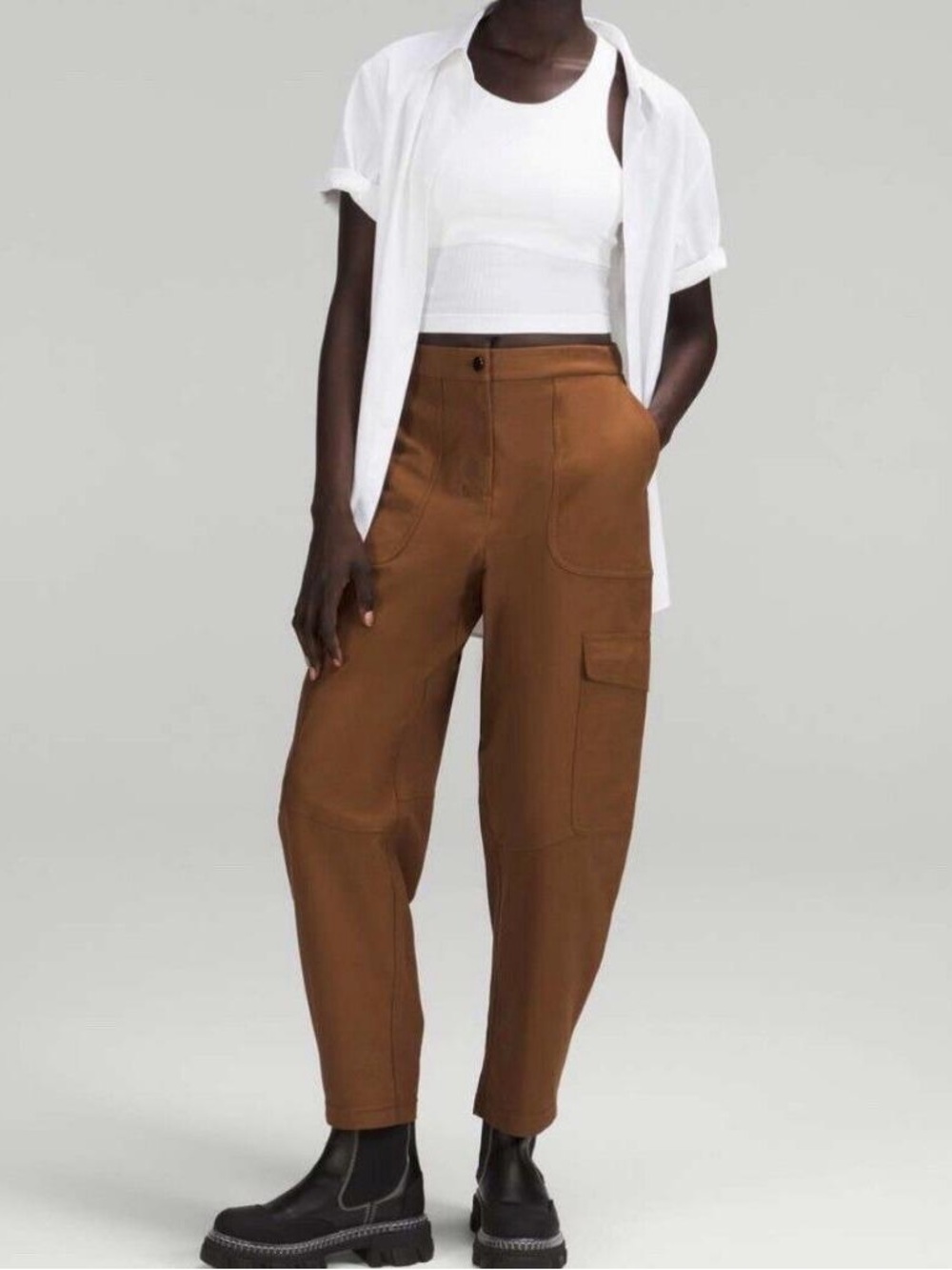 lululemon Light Utilitech Cargo Pocket High-Rise Pant in Roasted Brown sz 32 - Picture 7 of 7